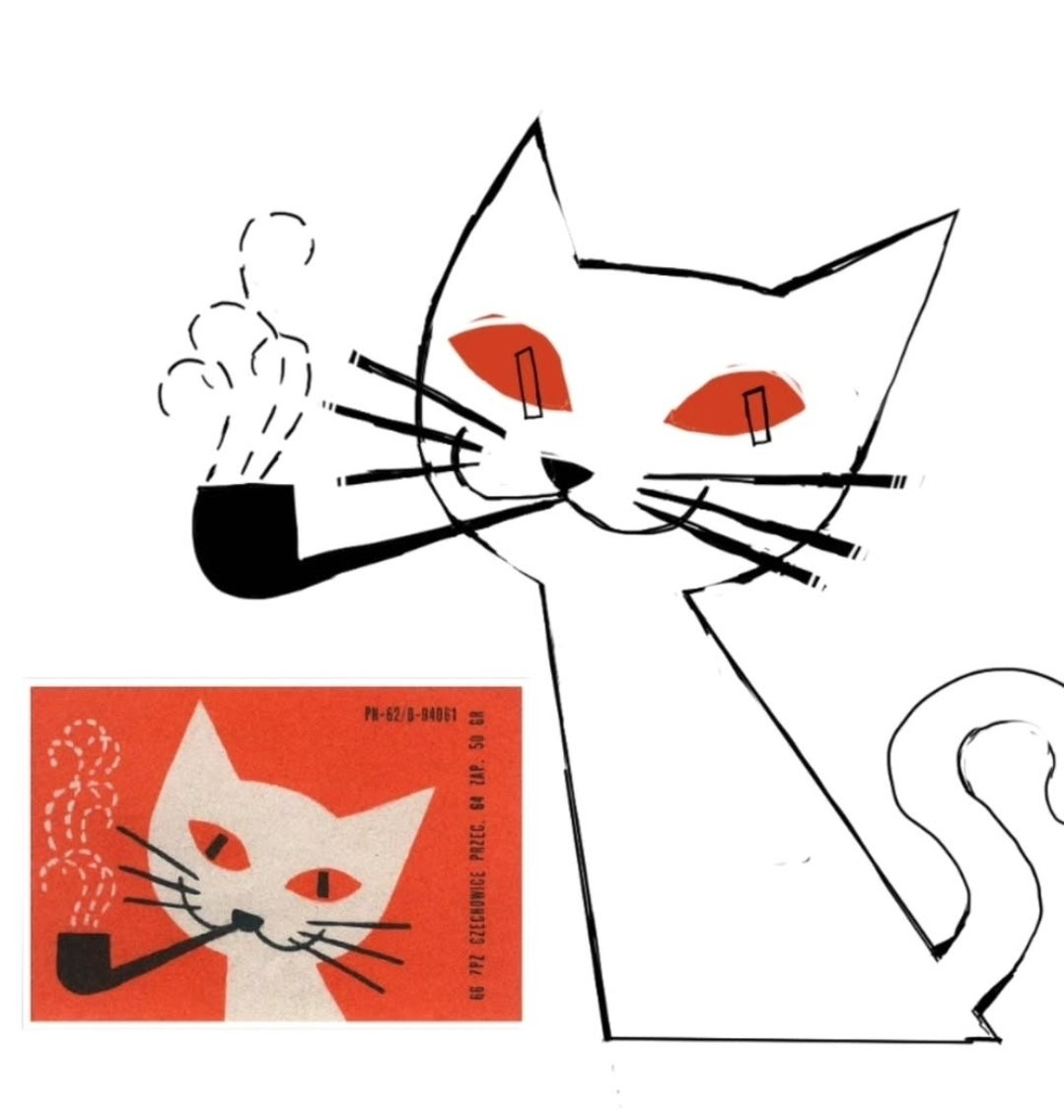 I love this silly vintage polish matchbox kitty