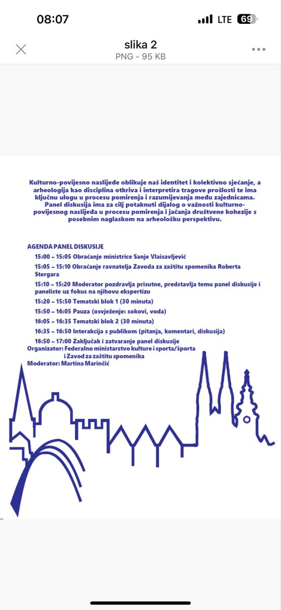 🔻Pozivamo vas da nam se pridružite na panel diskusiji „Uloga kulturno- historijskog naslijeđa u izgradnji identiteta i pomirenja sa fokusom na arheologiju“

🗓️11. 12. 2025.        
⏰15:00 – 17:00 sati        
📍Federalno ministarstvo kulture i sporta