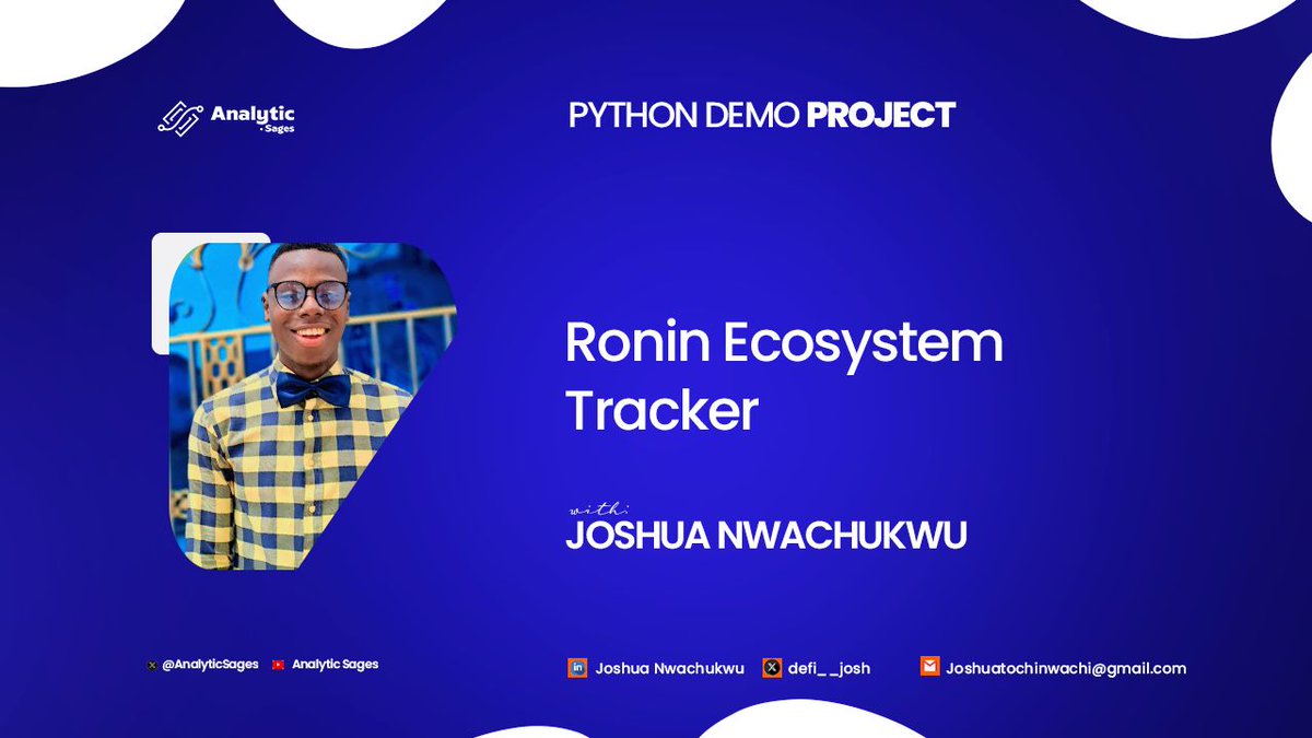 New YouTube video upload! 

Ever wondered how to track an entire gaming ecosystem on-chain?

Watch how <a href="/defi__josh/">Jo$h</a>, an alumni from our python 1.0 training, built a Ronin Ecosystem Tracker from scratch monitoring wallets, NFTs, and game activity. See the full Python walkthrough.
