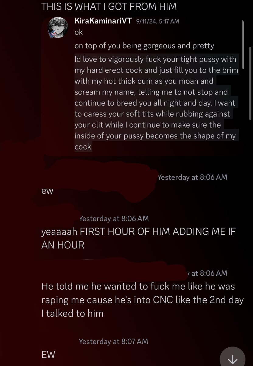 Hey guys! Meet @/kirakaminarivt who thinks this ok to do to women he just met! 

Among being a general sex pest, he’s also under fire for emotional manipulation and pushing boundaries.