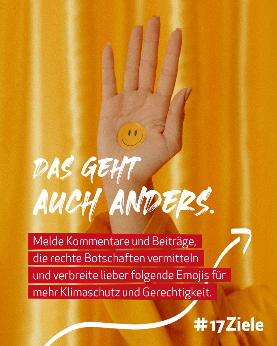 17Ziele's tweet image. #Emojis enthalten manchmal kodierte Hassbotschaften, z. B. 🥝 und 👌 als #RechteCodes. Andere Emojis hingegen können mächtige Symbole für #Umweltthemen sein. 🌱 Sei aufmerksam und nutze Emojis bewusst! 👉 t1p.de/5kq9c &amp;amp; t1p.de/1zf00 #17Ziele