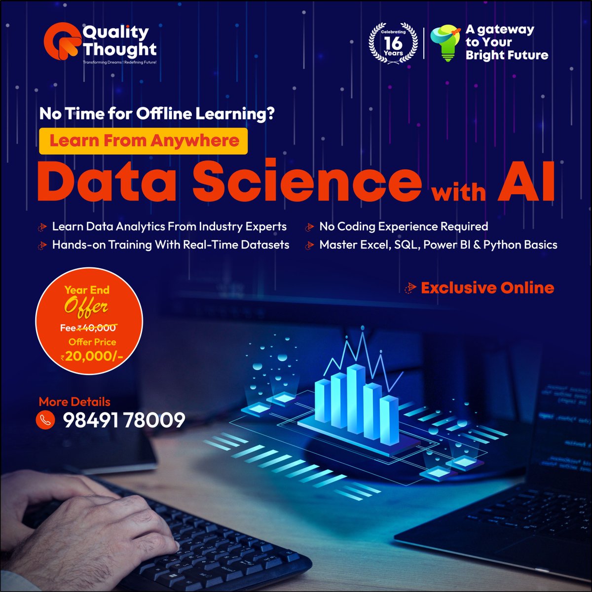 QT_Madhapur's tweet image. 📊 Master Data Science Online with Quality Thought, Madhapur!
🎉 Year-End Special Offer now live.
Learn Python, ML, AI &amp;amp; real-time projects from experts.
🚀 Upskill for 2026!
#DataScience #OnlineTraining #QualityThought #AI #MachineLearning #YearEndOffer #UpskillNow