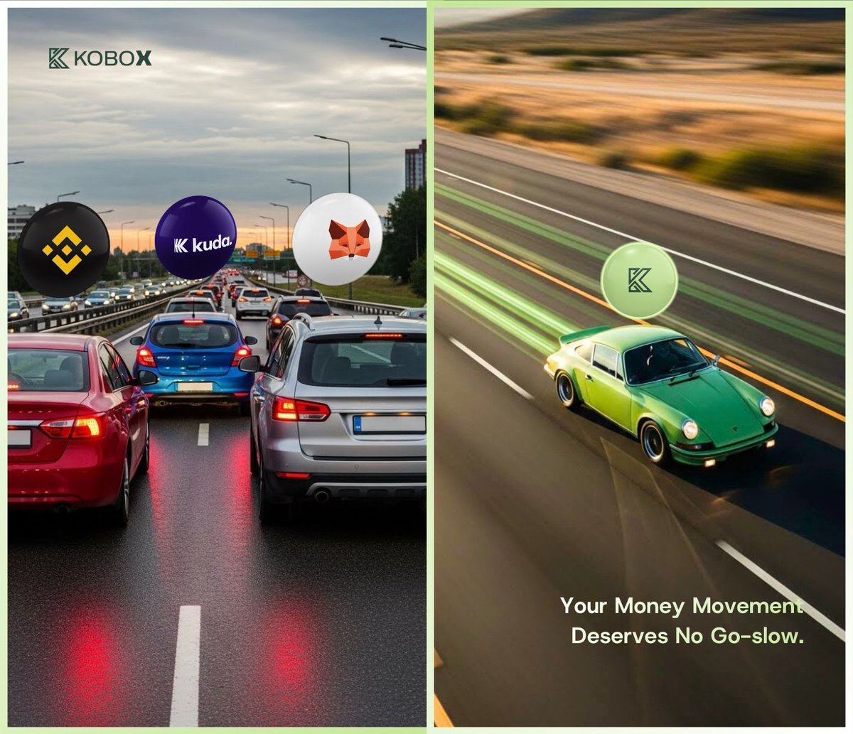 Most crypto apps make money movement feel like Lagos traffic.

Want to send USDT? You’re stuck if you don’t have gas fees.

P2P trading? Merchants ghost you like a conductor disappearing mid-route.

<a href="/KoboxFinance/">KoboX Finance</a> is the express lane - no delays, no stress.

Move between crypto