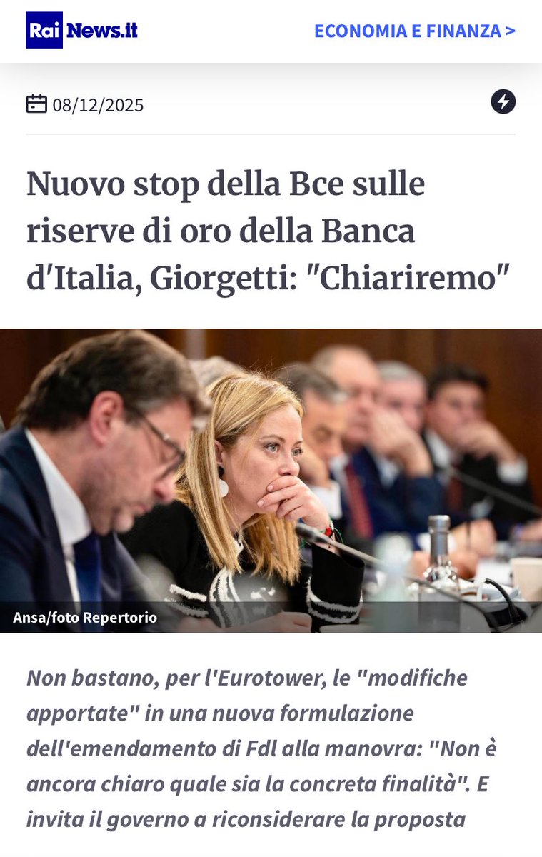 Figurarsi se Giorgetti l’amico di Draghi, uomo delle istituzioni non chiarirà… 

Viene da sorridere a pensare che una BC, ha il coraggio di condizionare una scelta politica. 
Ma così avviene per tutto , banche, lobbies, centri di potere finanziario come la BCE, “ suggeriscono”