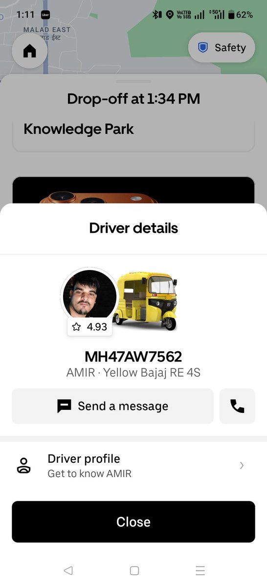 NavinKurle's tweet photo. Today again same assigned vehicle number does not match with actual. we can have clear option when otp is being shared that is Vehicle number matching - Yes / No. Imagine a female travelling.. would she feel safe https://t.co/cx6dXfLMZ9