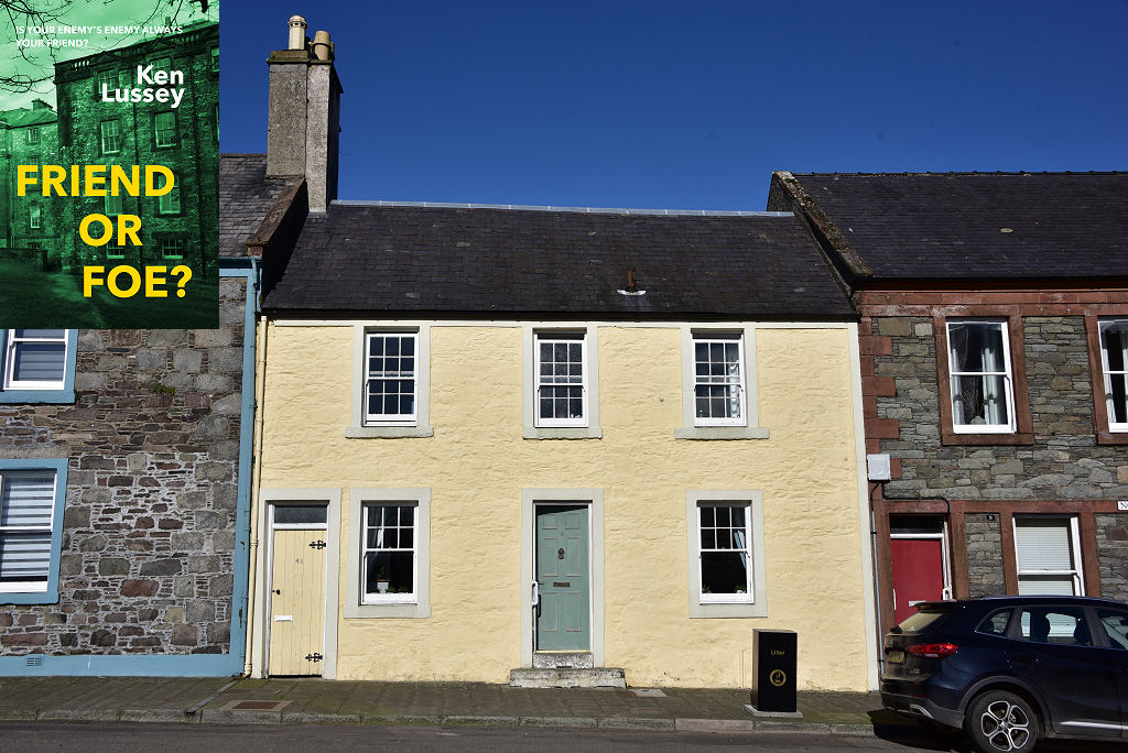 ‘Friend or Foe?’ is a fast-paced new thriller set largely in south-west Scotland during World War Two. The Red Lion Inn in Wigtown, now a house, is visited by the central characters while at RAF Wigtown.
Available as a paperback, Kindle, Kobo or Apple: 
kenlussey.com/fof/index.html