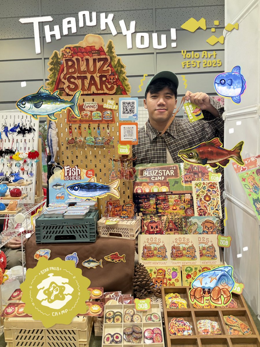 starfalls_camp's tweet photo. Thank you YOLO 🌲🐻
ขอบคุณลูกค้าและเพื่อนๆทุกคนในงาน #YOLOARTFEST2025 ที่ผ่านมานะครับ เป็นการออกกับโยโล่ปีที่สอง หลังจากปีแรกล้มเหลวไปมากฮือๆ ดีใจที่ทุกคนเข้ามาเป็นส่วนหนึ่งของบลูในครั้งนี้ หวังว่าหลายๆคนจะรู้จักน้องหมีมากขึ้นน้า ฝาก Starfalls ไว้ด้วยนะครับ แล้วเจอกันงานหน้าน้าา https://t.co/NnlD3pgHhn