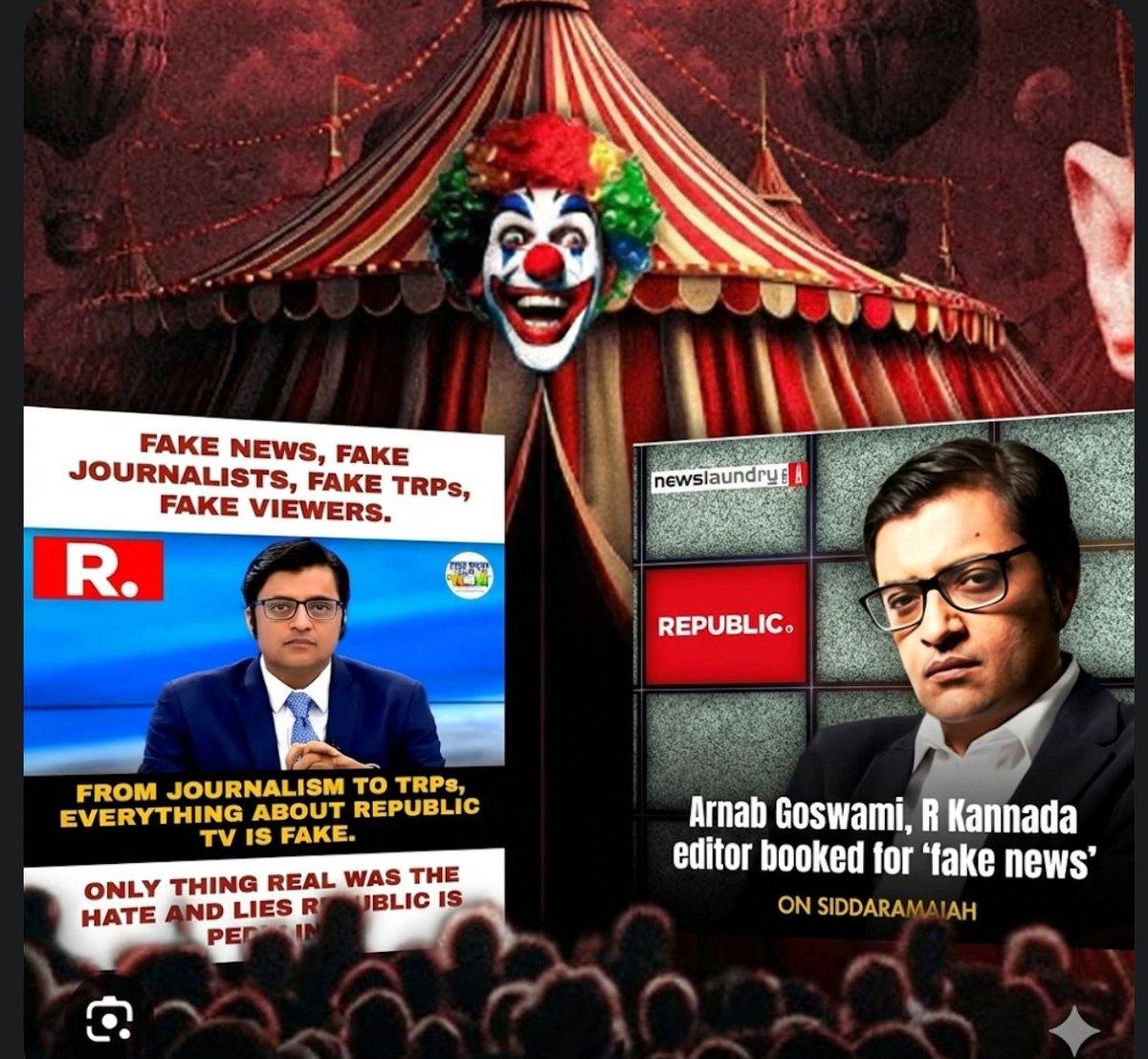 SidForAll2021's tweet photo. @paulesupaadham Circus indeed #Arnab = #AssRub https://t.co/ug6rtZUGaL