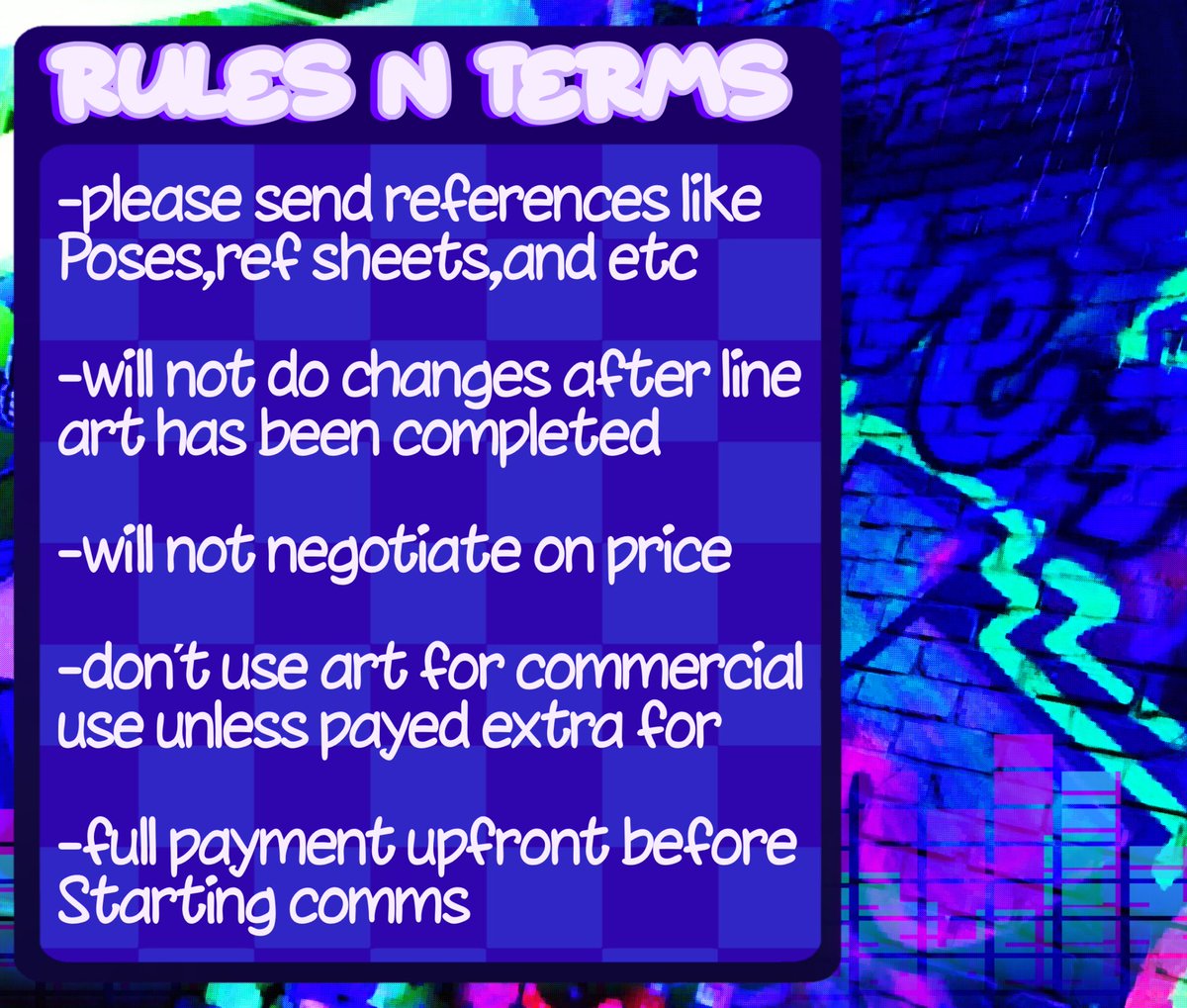 New comm sheet just dropped 

#Commissionopen #Commission #DigitalArtist #fyp