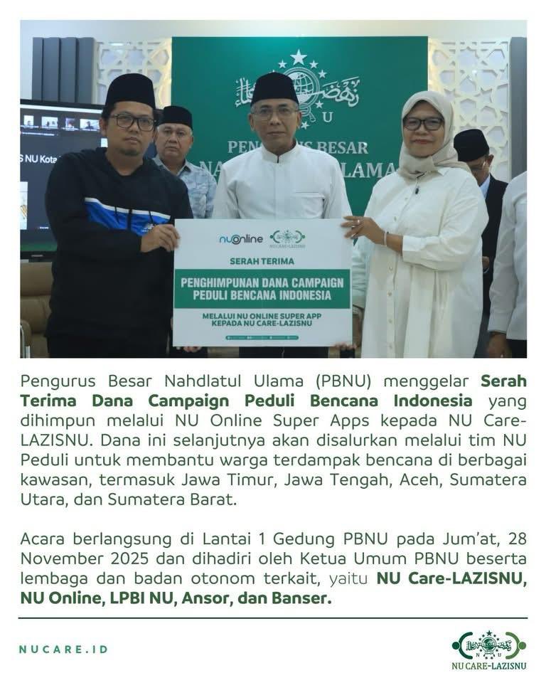 semoga dengan upaya ini bisa membuat para korban bencana terbantu dan beban mereka menjadi berkurang

#NUPeduliBencanaSumatera