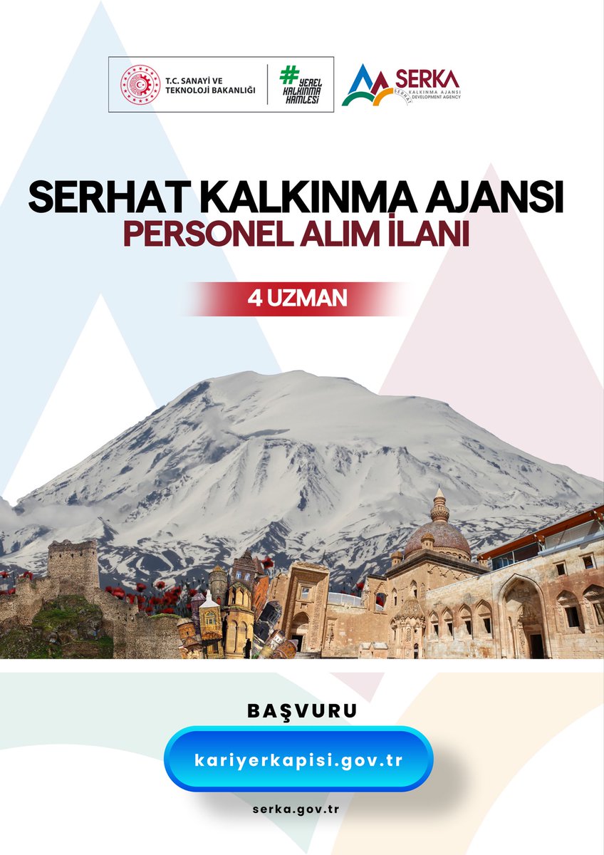 📢 T.C. Serhat Kalkınma Ajansı (SERKA) 4 Uzman Personel Alımı Yapıyor!

✅ Başvuru Tarihleri: 22 Aralık 2025 – 5 Ocak 2026 
🔎 Detaylı ilan için: kariyerkapisi.gov.tr/IlanDetay?i=ca…