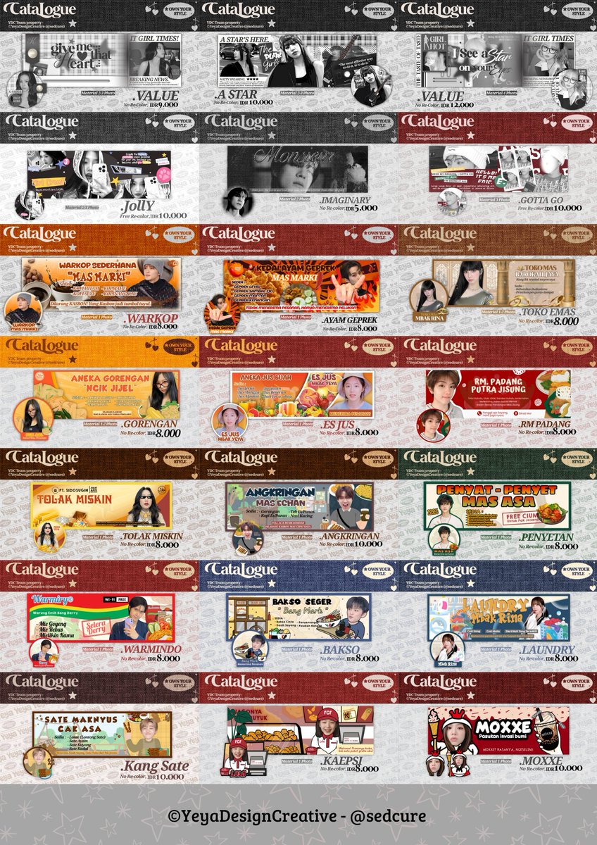 sedcure's tweet image. #zonauang
YEYA OPEN ORDER ☆
Sedia Layout Coquette, Gemoy, Jamet, Couple, Handrawn.—⁠— Start 💵 4.5k, skuy jajan di Yeya! Banyak catalogue baru loh!

CATALOGUE 📌 surl.li/oljamh