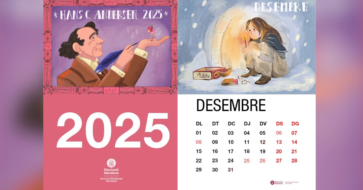 ✨ Acomiadem el 2025 amb màgia! ✨

Sabies que els més petits tenen el seu propi calendari per al 2⃣0⃣2⃣5⃣? Aquest any el protagonista és Hans Christian Andersen, el mestre dels contes que han fet somiar generacions. 📚✨
Descarrega’l ara i dona la benvinguda al mes de desembre❄️