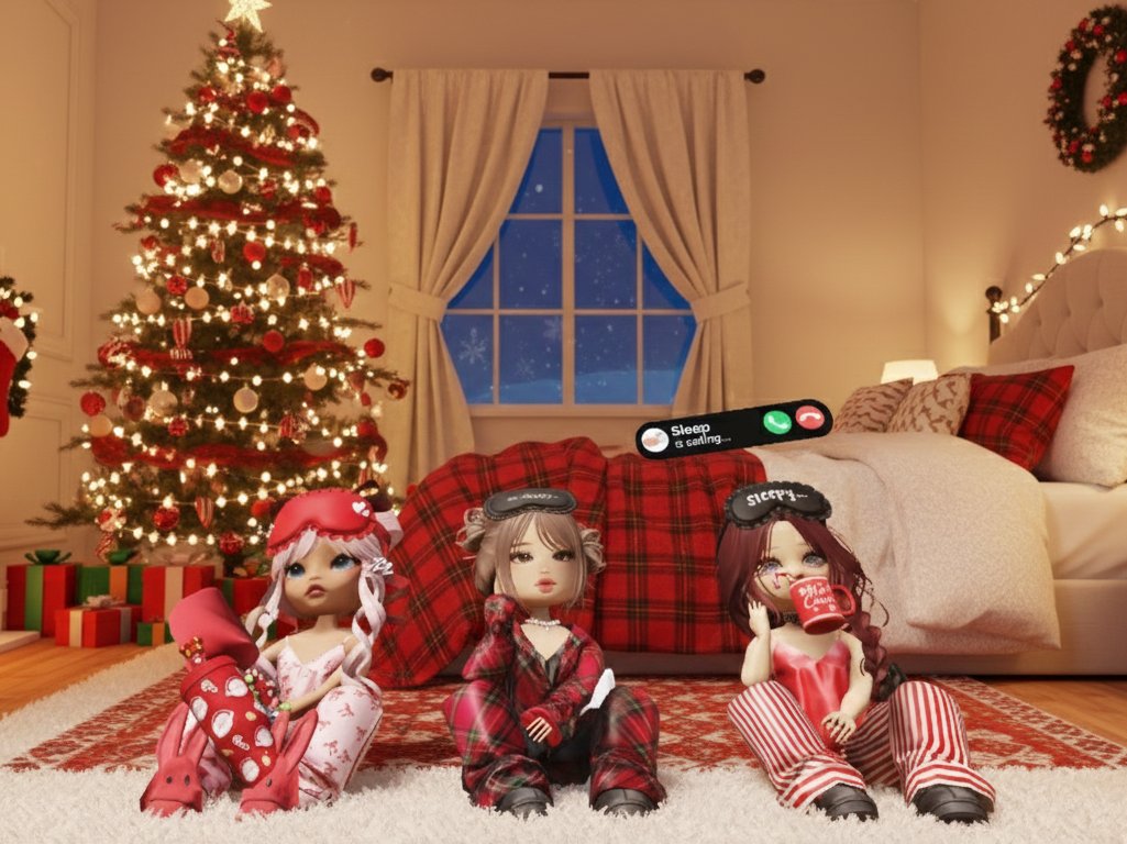 blesscrys's tweet image. Cozy vibes with my friends ❤️ find the cutest pajamas from Gmari on Roblox @gmariverse  #gmari #robloxugc