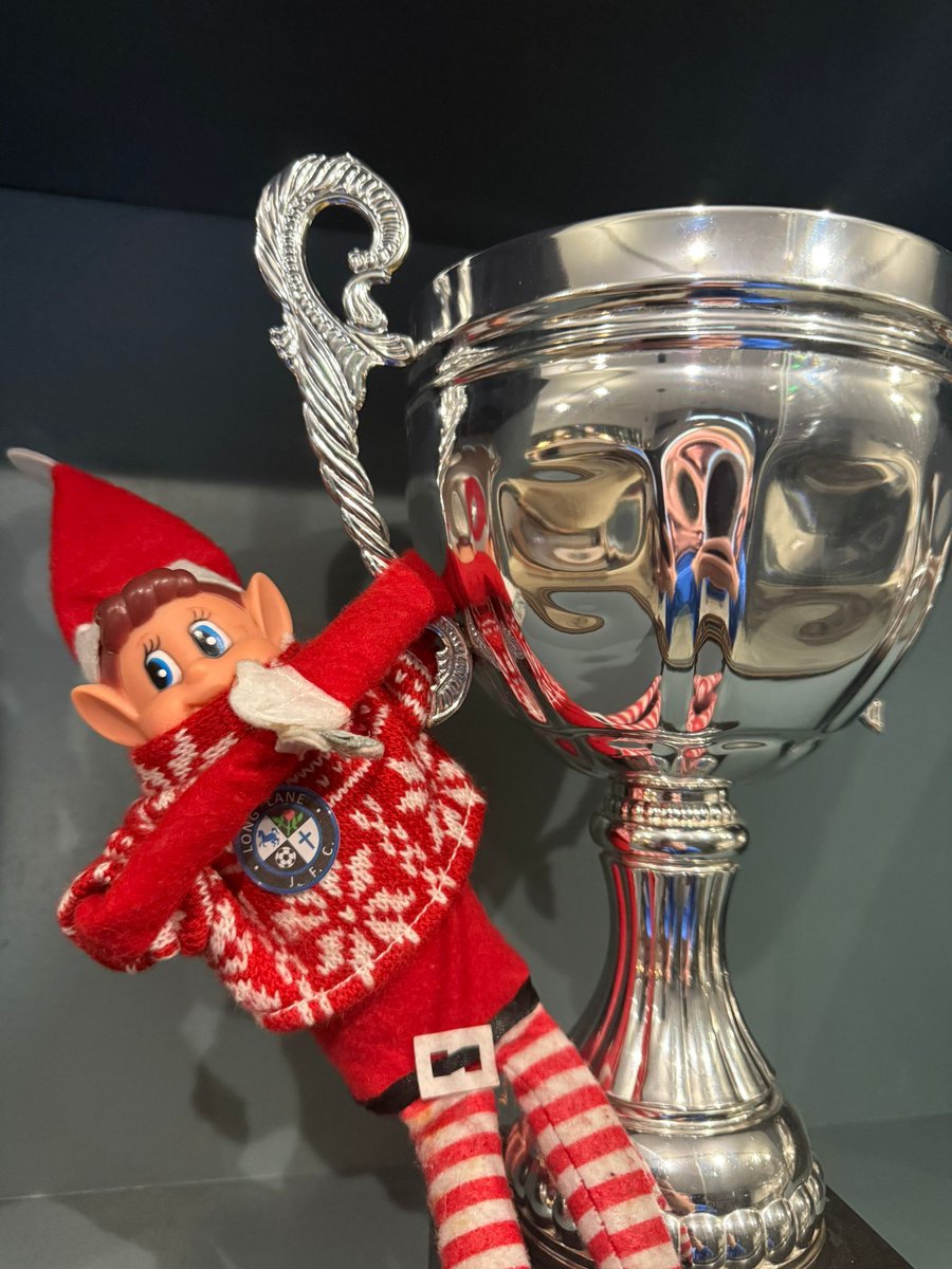 longlanejfc's tweet photo. Lane-y the Elf has already found the silverware… clearly chasing trophies this Christmas! 🏆 

Where will he end up tomorrow? 👀🎄 

#ElfAtLongLane #upthelane https://t.co/PrlLlImcUB