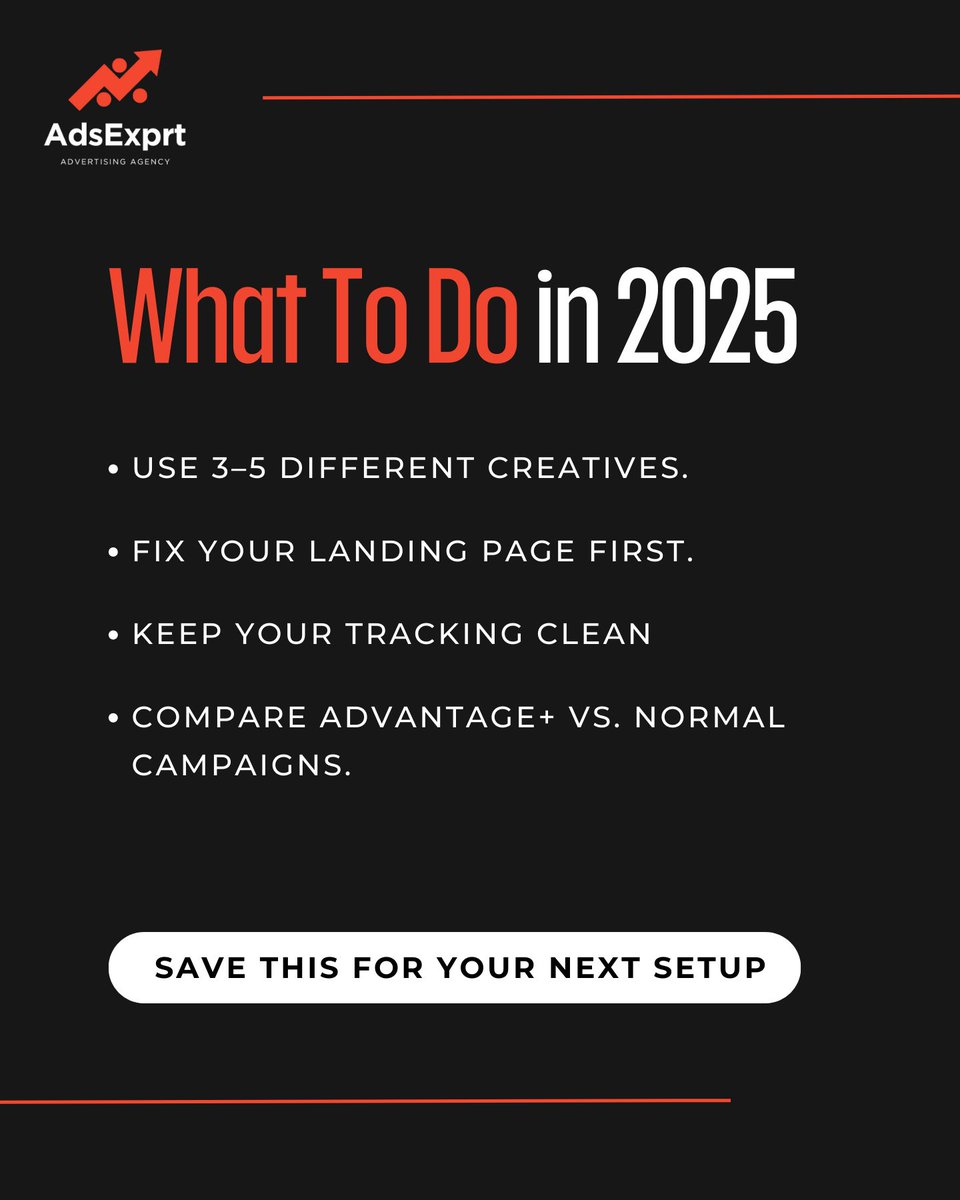 AdsExprt's tweet image. Thinking about using Advantage+ in 2025?
 
Check these must-know updates before launching your next campaign. 

Save this for later.🔥

#MetaAds #AdOptimization #MarketingTips #FacebookAds #AdsExprt #MarketingStrategy #AdStrategy #digitalmarketing