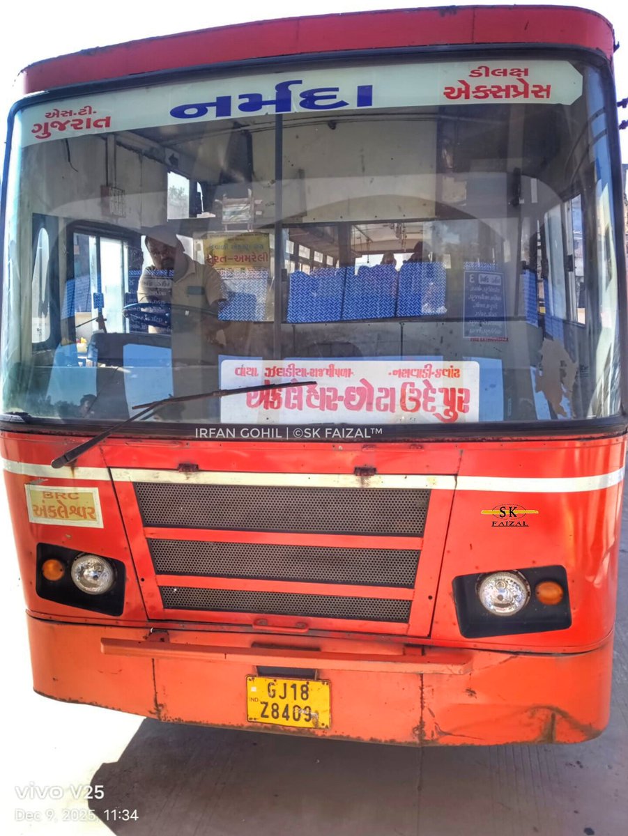 skfaizal's tweet photo. 🔊 NEW ROUTE ALERT 🔉
New route started by Ankleshwar depo
GJ-18-Z-8409
On route: ANKLESHWAR-CHHOTAUDEPUR
(via Zaghadiya, Rajpipla, Garudeshwar, Nasvadi, Kavant)
Clicked at Kavant bus station
PCRO
For ticket booking, visit https://t.co/g6A94O0sMb
©SK FAIZAL™ (08/09.12.2025) https://t.co/tATLCElRDO