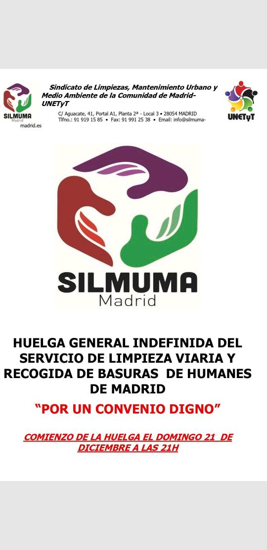 silmuma's tweet photo. Hola @Gacetinmadrid @Madridiario @20m @elmundoes @InformativosTM @ondamadrid @OndaCeroMadSur @el_pais_madrid @SERMadridSur @CANAL33 @telemadrid... Saben uds que en #HumanesdeMadrid  
Vamos a la #huelga de #Residuos por unos salarios dignos ... @PreZero_ES impone @ppmadrid OBDC https://t.co/njvKUO46ri