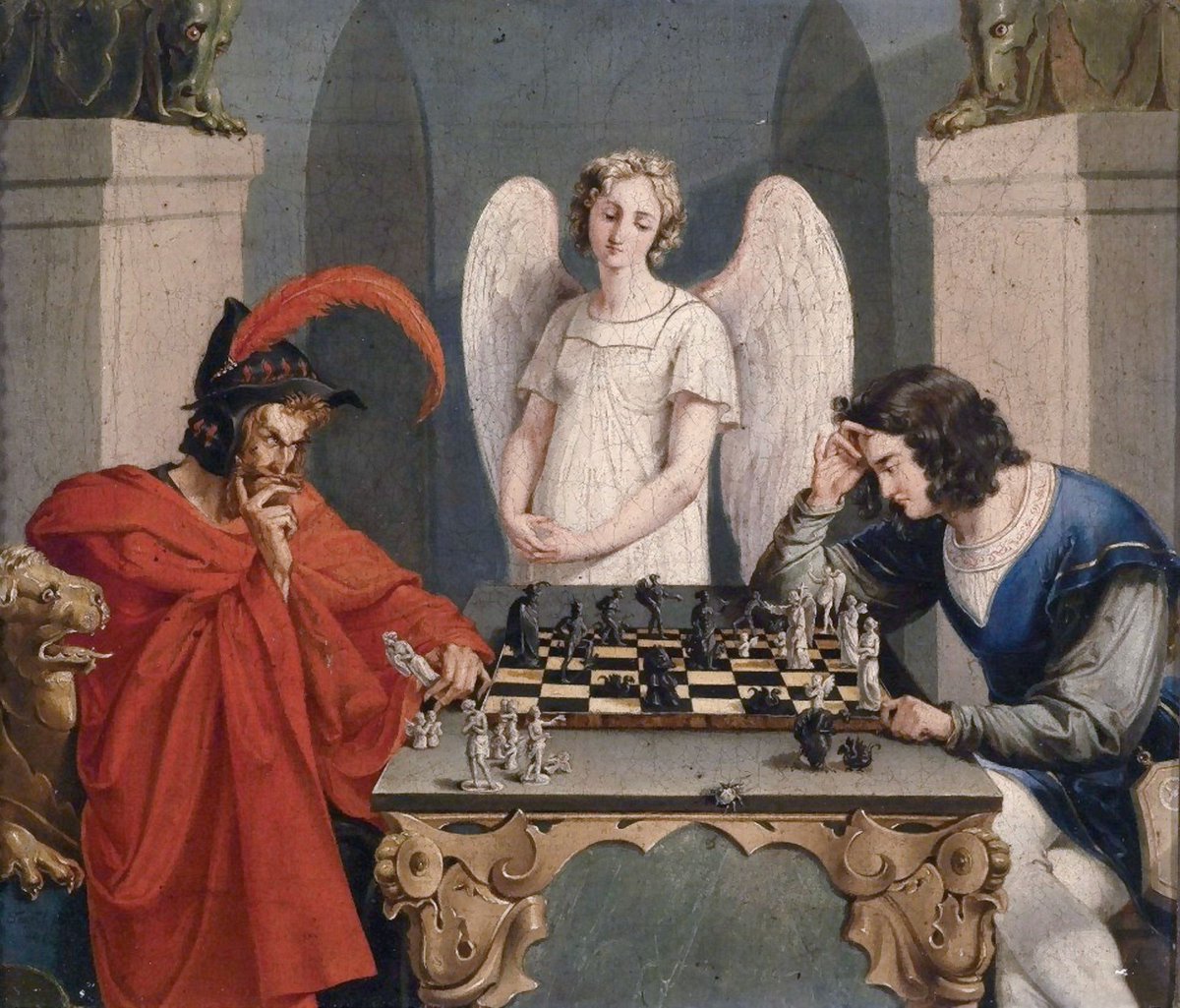chimesatmidnite's tweet image. The Chess Players, by Friedrich Moritz August Retzsch.