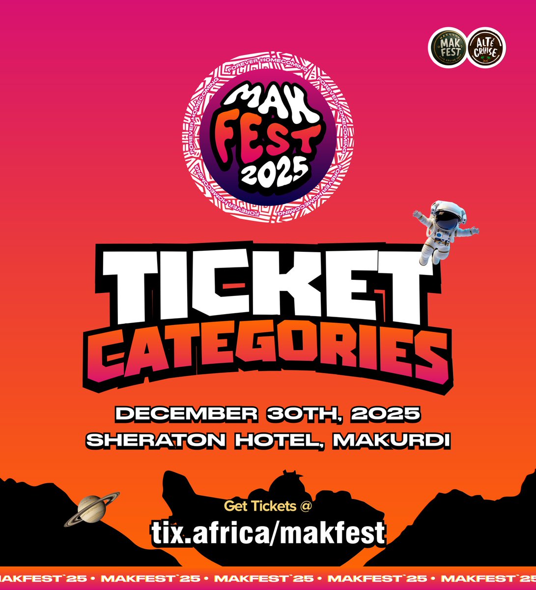 makfestng's tweet photo. We're beyond excited to announce that tickets are now available for the most epic festival of the year! 🤩 Whether you're a music lover, a foodie, or an art enthusiast, we've got you covered with our variety of ticket categories! 🎨 https://t.co/oiPNBxJz2D