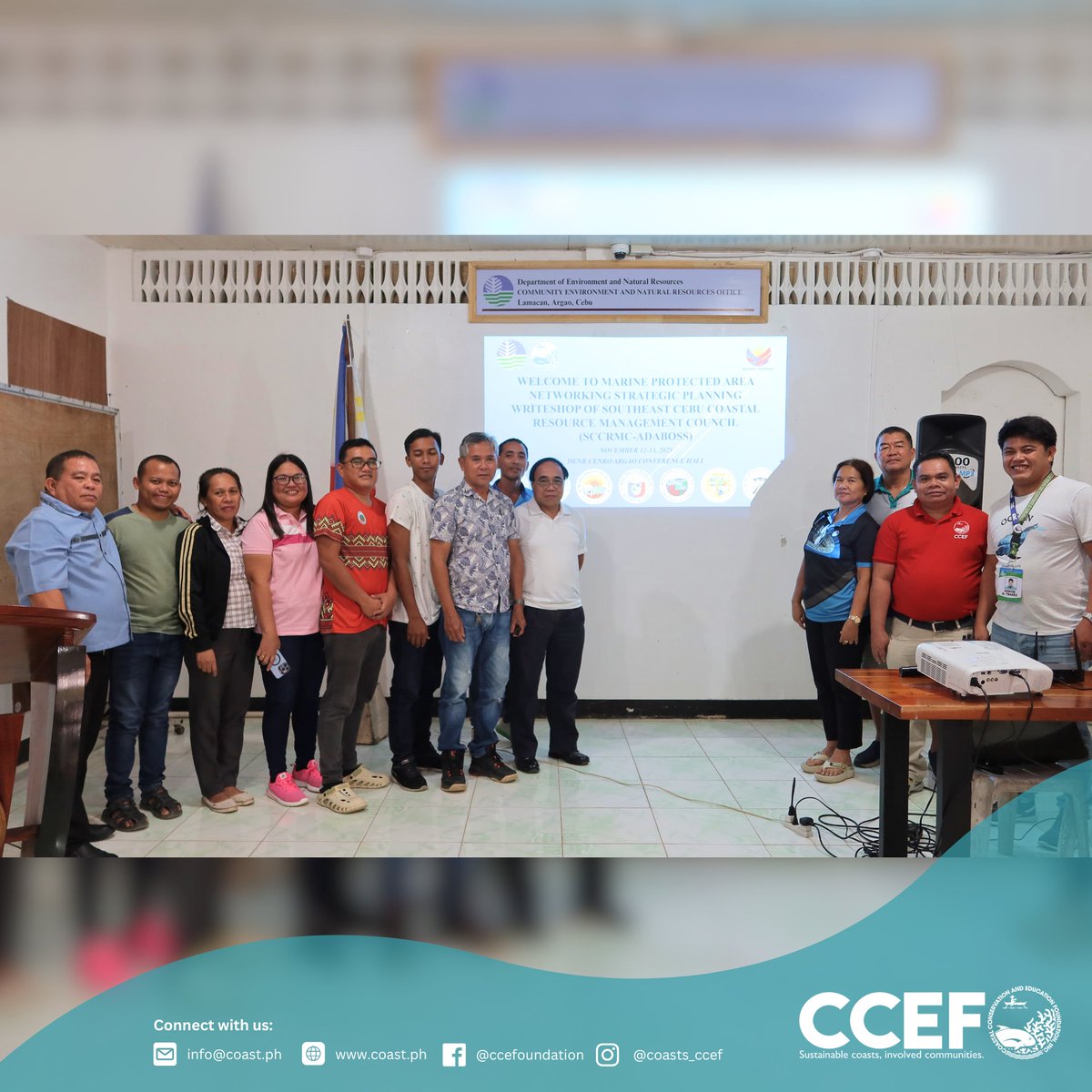 CCEF_PH's tweet image. November  12–13, 2025 | DENR-CENRO Argao Office, Argao, Cebu - CCEF joined SCCRMC representatives in a 2-day Strategic Planning Workshop to develop a unified 3-year Strategic Plan (2026–2028) for coastal and marine resource management.

𝘙𝘦𝘢𝘥 𝘮𝘰𝘳𝘦: coast.ph/.../sccrmc-fin…