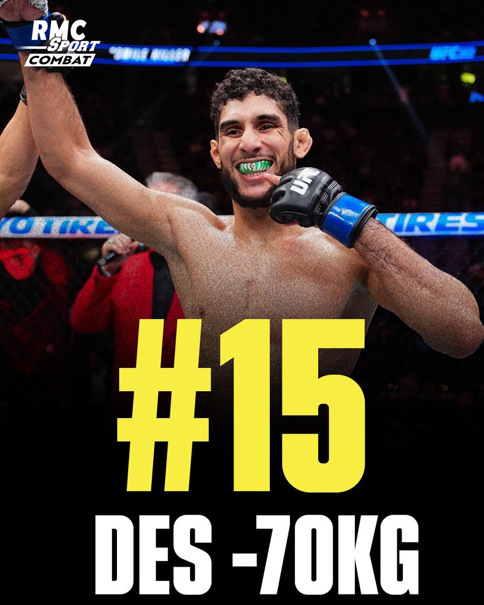 🚨🚨🚨 FARÈS ZIAM DANS LE TOP 15 DES -70KG DE L’UFC !!

🤩🇫🇷🇩🇿 Après sa victoire incroyable contre la pépite Nazim Sadykhov, notre Français Farès Ziam qui vient d’enchaîner une 6e victoire d’affilée fait son entrée à la 15e place du classement des -70kg de l’UFC !

👏🏻 C’est le