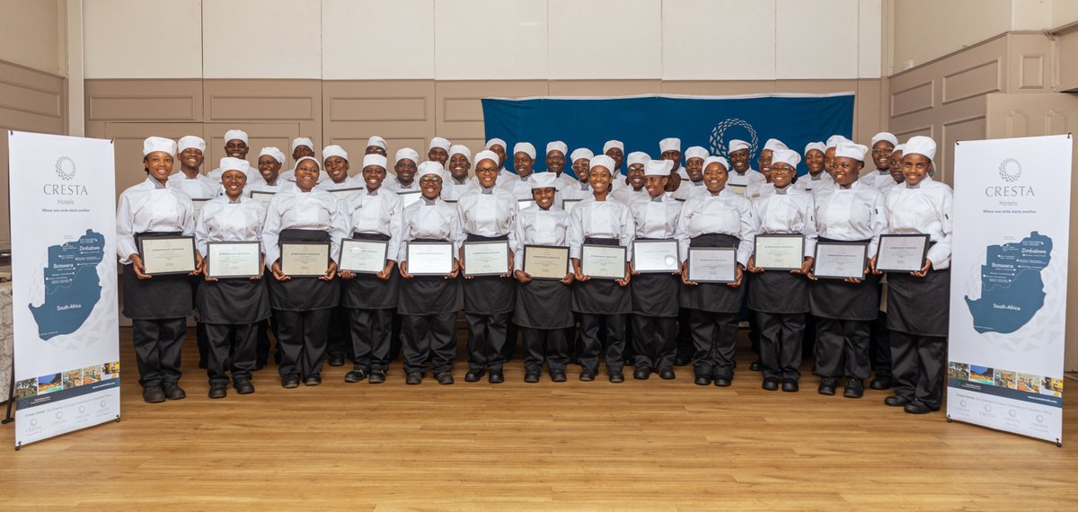 CrestaHotels's tweet image. Tastes of Success! Huge congratulations to the graduating class of Cresta Zim 2025 Chefs! The future of food is in your talented hands.

#ChefLife #Graduation #CrestaJameson #WhereOneSmileStartsAnother