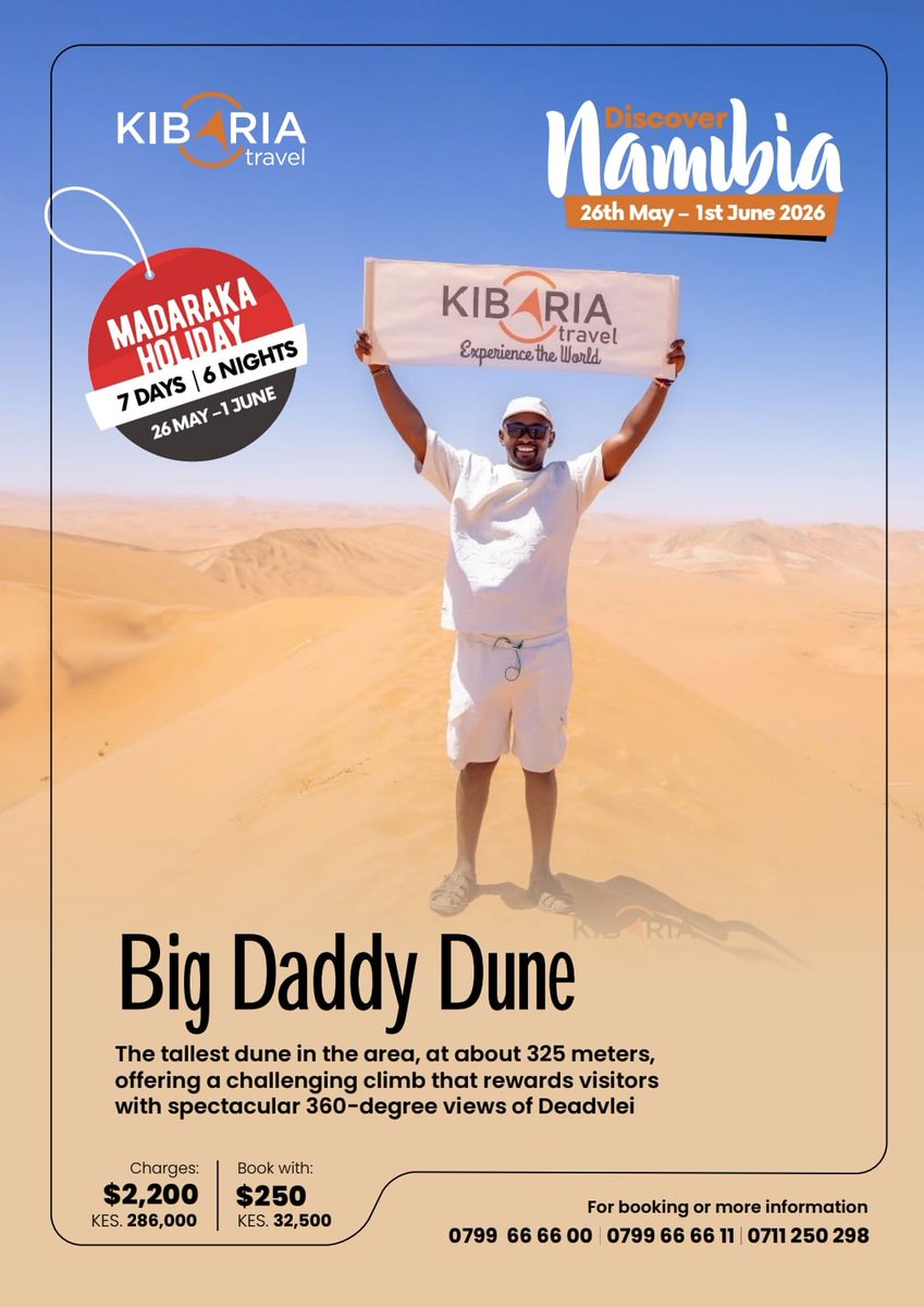 🌍 Chasing dunes, diamonds, and desert dreams in Namibia.
Join us in May 2026 as we experience the world.
#explorenamibia
#kibariatravel