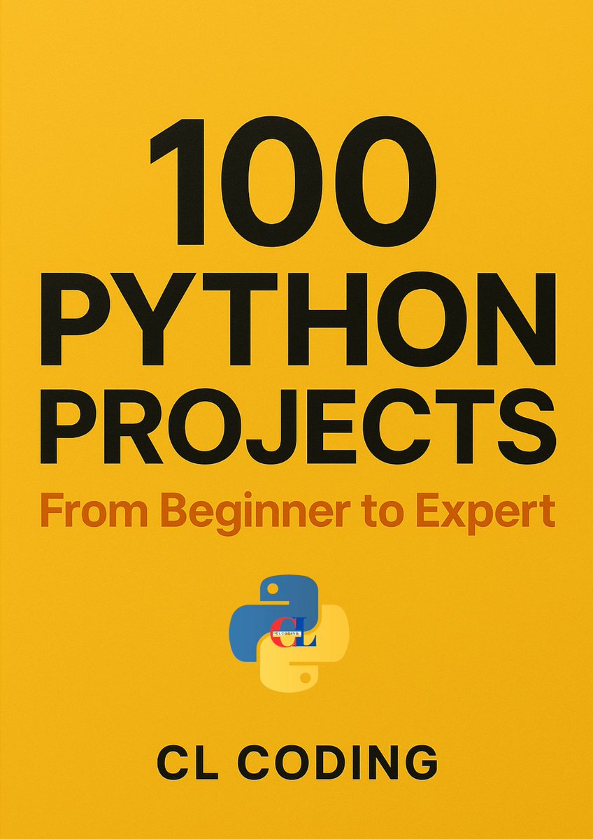 clcoding's tweet image. 100 Python Projects — From Beginner to Expert

pythonclcoding.gumroad.com/l/100PythonPro…