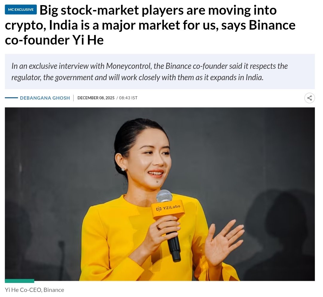 Binance co-founder Yi He @heyibinance says 