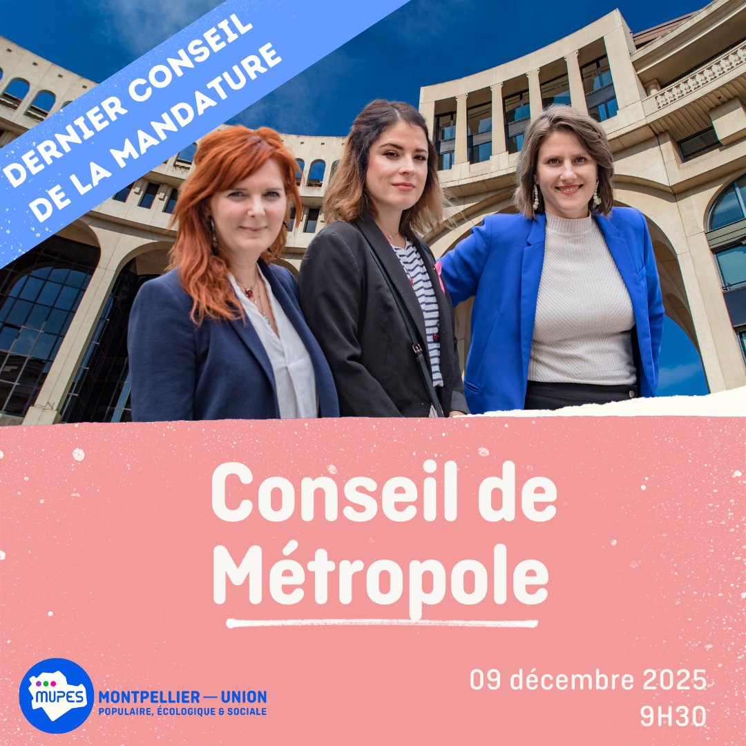 🔵 Retrouvez-moi avec le groupe <a href="/GroupeMUPES/">Montpellier Union Populaire Ecologique et Sociale</a> pour le dernier conseil de métropole de la mandature 

▶️Suivez les débats ici : youtube.com/watch?v=epyBcE…
