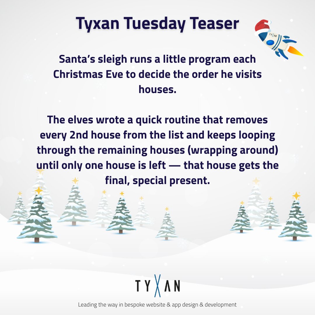 TyxanLtd's tweet image. 🎄💻 Santa’s Debugging Challenge! 💻🎄

Let’s see who can out-code the elves! 🧝‍♂️

#ChristmasPuzzle #CodingChallenge #SantaLogic #BrainTeaser #FestiveFun #CoderLife #HolidayChallenge #TechFun #XmasPuzzle