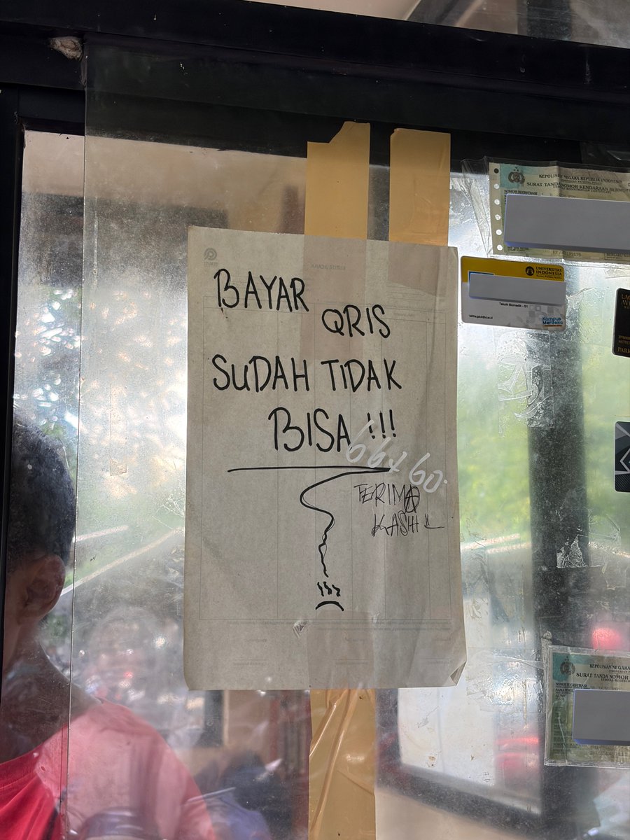 kastratofe's tweet photo. FTUI parking area, PARTEK, is no longer accepting QRIS payments. https://t.co/lNh6fz18DW