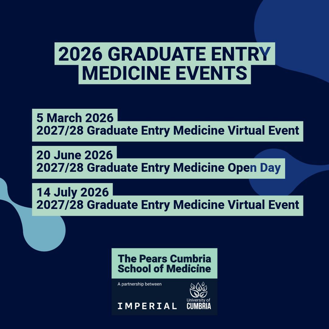 Are you planning to apply for Graduate Entry Medicine next year? 

We're hosting Our Graduate Entry Virtual Events and Open Days throughout 2026 - book your place at: buff.ly/SxOUoAz