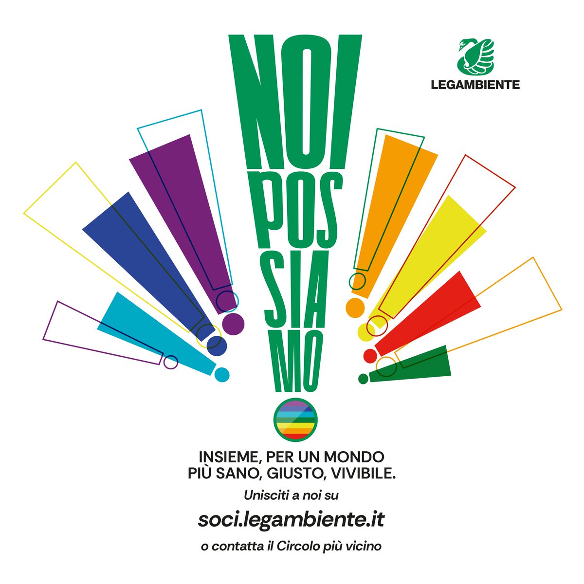 Noi possiamo. Con te. 
Nessuno può salvare il pianeta da solo, ma uniti possiamo fare tanto. 
Insieme per un mondo più sano, giusto, vivibile.                                 Unisciti su soci.legambiente.it