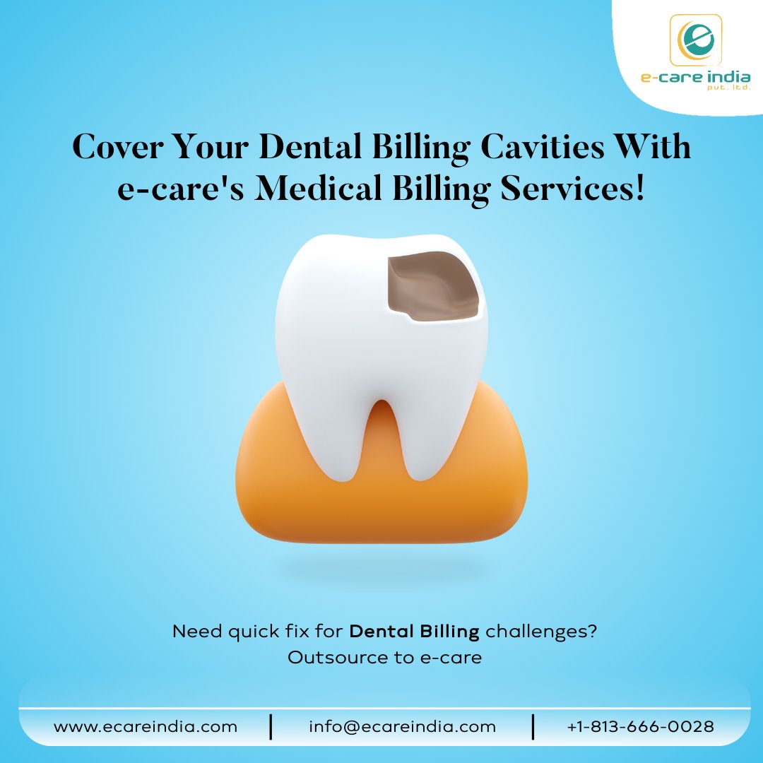 ecareindia's tweet image. Cover Your Dental Billing Cavities with e-care&apos;s Medical Billing Services!
ecareindia.com/dental-billing…
Need quick fix for Dental Billing challenges? Outsource to e-care
#dentalbilling #dentalcoding #medicalspecialties #RCMservices