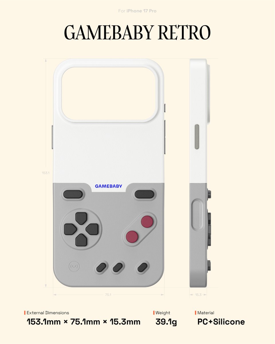 BitmoLab's tweet image. A look at the specs for both color options.

#GAMEBABY #retrogaming #Handheld #gameboy