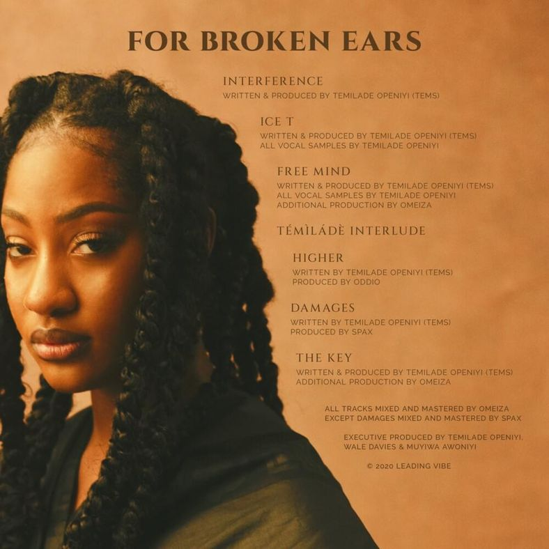 kabalverse's tweet photo. For Broken Ears by Tems
Released September 25, 2020
Executive Producer- Muyiwa, Wale Davies &amp; Tems
Producers- DJ Zayy, Omeiza, Spax
Writers- Tems
Executive Producer- DJ Zayy
Lead Vocals- Tems
Mastering Engineer- Omeiza &amp; Spax https://t.co/IcZDAR6p1U