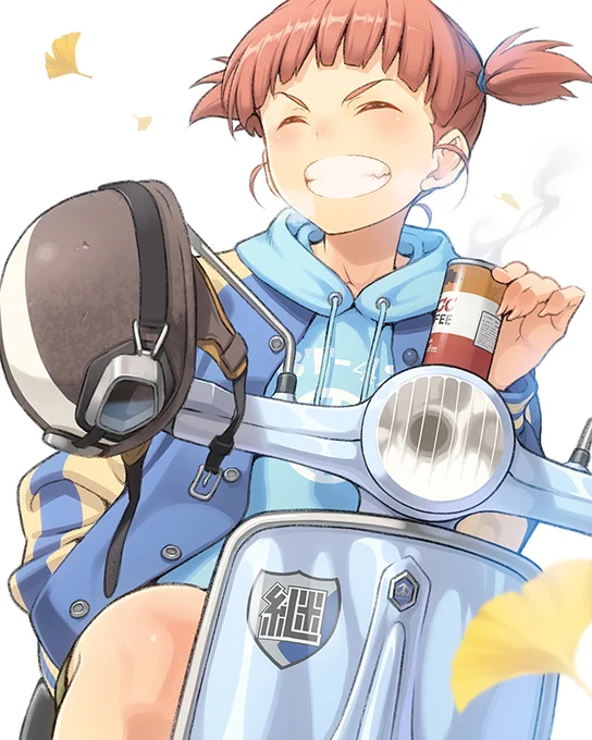 【GuP_encore(再掲)】その17 継続ウインター。ミッコはベスパが似合いそうと思って描きました。