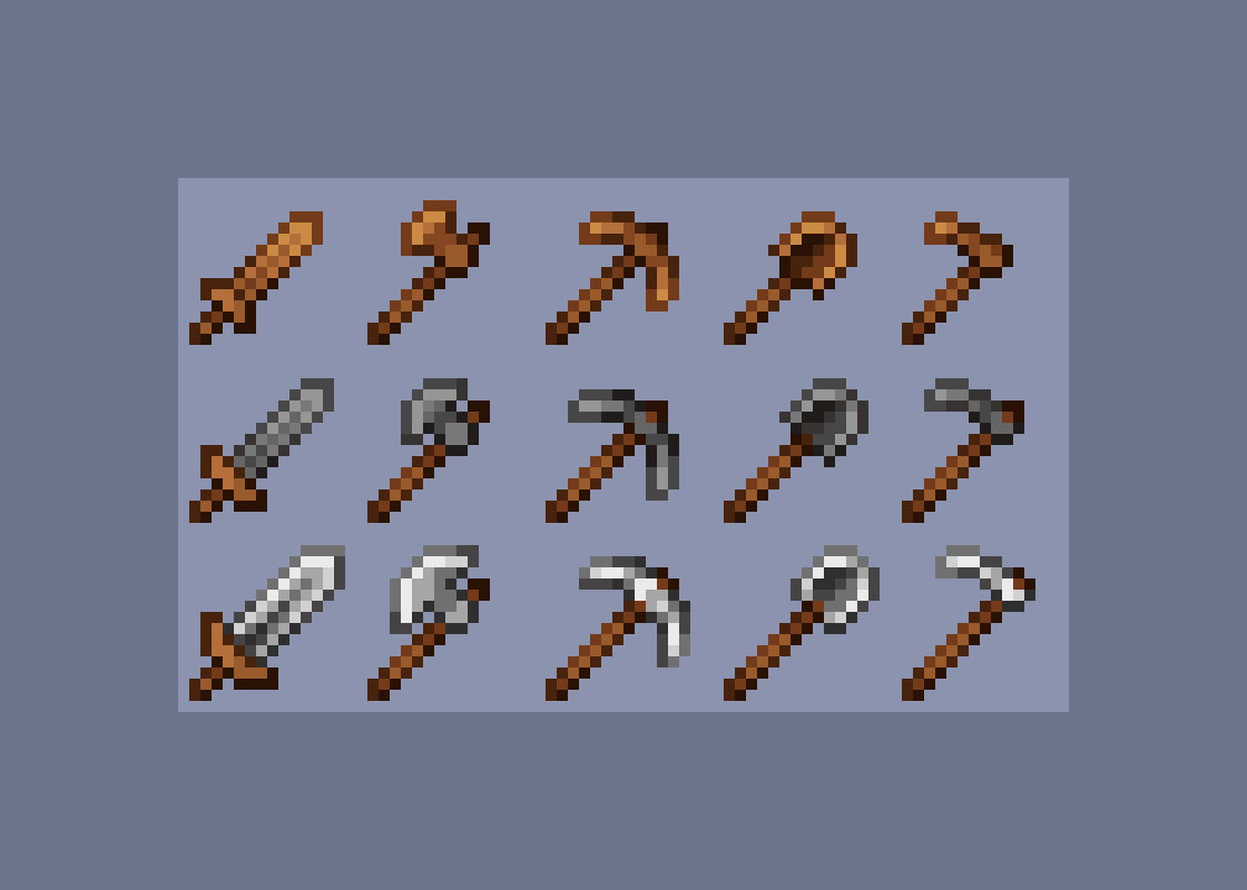 some minecraft tools
#aseprite #gamedev #pixelart #Minecraft