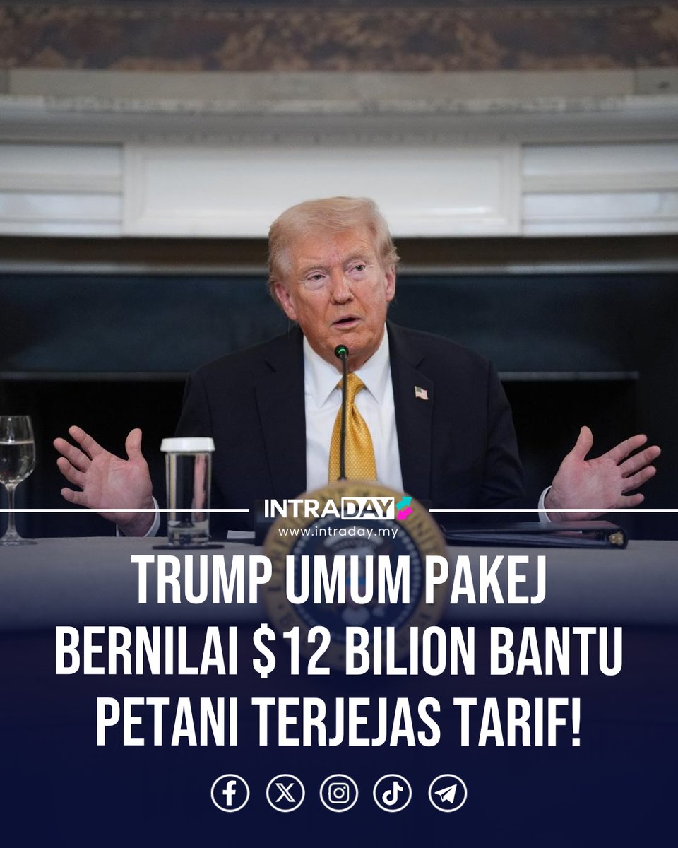 Bantuan ini dijangka disalurkan dalam beberapa bulan akan datang melalui subsidi langsung, pembelian hasil pertanian oleh kerajaan dan program promosi eksport.

Baca di sini 👉🏻: intraday.my/2025/trump-umu…