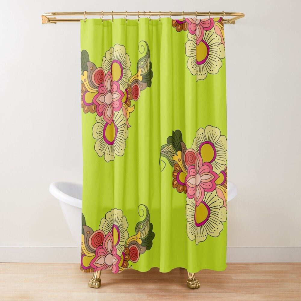 abaseen8613's tweet image. Bathroom upgrade alert! 🚨 Loving this bold Bohemian Henna Style Floral Graphic on a shower curtain. It's the perfect mix of detailed art and vibrant color (hello, lime green!). Shop on Redbubble today! redbubble.com/i/shower-curta… 

Tags: #BohoStyle #HennaArt #ShowerCurtain