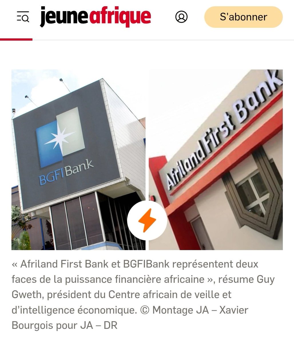 Jusqu’où peut aller la rivalité entre #Afriland et #BGFIBank pour la place de leader en Afrique centrale ? Notre décryptage dans JA: jeuneafrique.com/1746541/econom…

#CAVIE #Knowdys #Banque #DueDiligence #Compliance #IntelligenceEconomique #MarchésAfricains 

<a href="/cavie_acci/">CAVIE-ACCI</a> <a href="/Knowdys_Founder/">Knowdys Consulting Group</a>