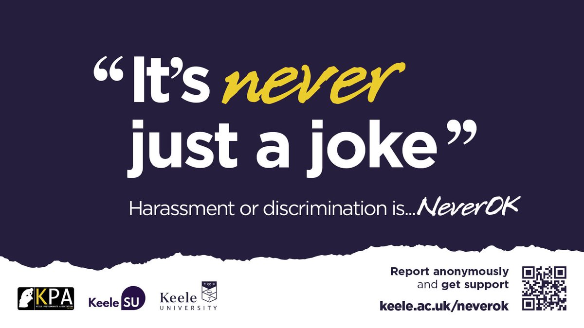 KeeleUniversity's tweet image. At Keele, we believe that any form of harassment, abuse, sexual misconduct or discrimination is NeverOK. 

Report anonymously and get support 💬

🔗 bit.ly/3Ks4O1y