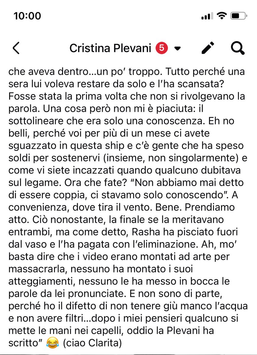 Più che un recap, è il plevani pensiero su Rasha e Omer…e sono stata sintetica. Se avessi scritto tutto quello che avevo in mente non bastavano i social. Figurati se avessi scritto su tutta la puntata 
#grandefratello