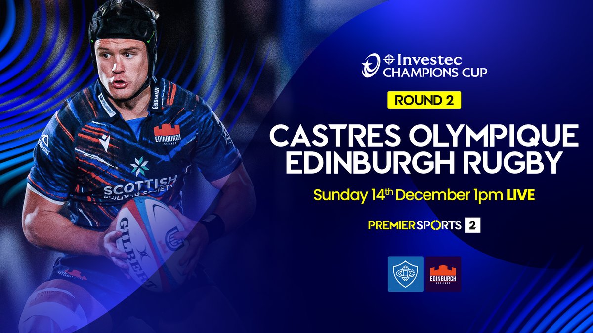 🏉LIVE <a href="/ChampionsCup/">Investec Champions Cup</a> Action on Premier Sports!🏆

📅Sunday
🇫🇷 <a href="/CastresRugby/">Castres Olympique</a> 🆚<a href="/EdinburghRugby/">Edinburgh Rugby</a>🏴󠁧󠁢󠁳󠁣󠁴󠁿
⏱️1pm
📺Premier Sports 2

🍻 Sign up your venue;
☎️0871 2228484
📧commercial@premiersports.com