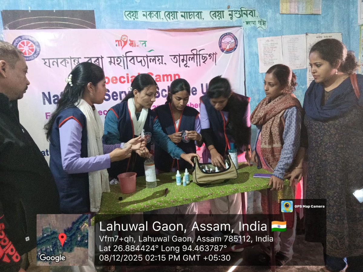 NssBorah's tweet photo. Water testing program at Garia Pathar gaon under the guidance of District Level Water Testing Laboratory, Jorhat @_NSSIndia @nss_rdguwahati @NSSCellDU https://t.co/RnjPs5FIs5