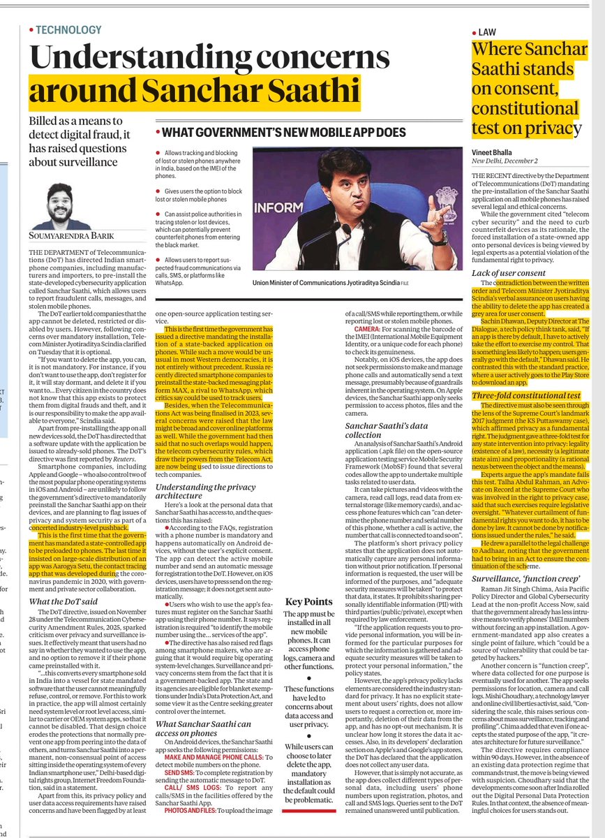 Dear #UPSC aspirants.

This particular screenshot would be very crucial for your Interview as well as upcoming Prelims 2026.

Imp for GS Paper 03 as well. #SancharSaathiApp
