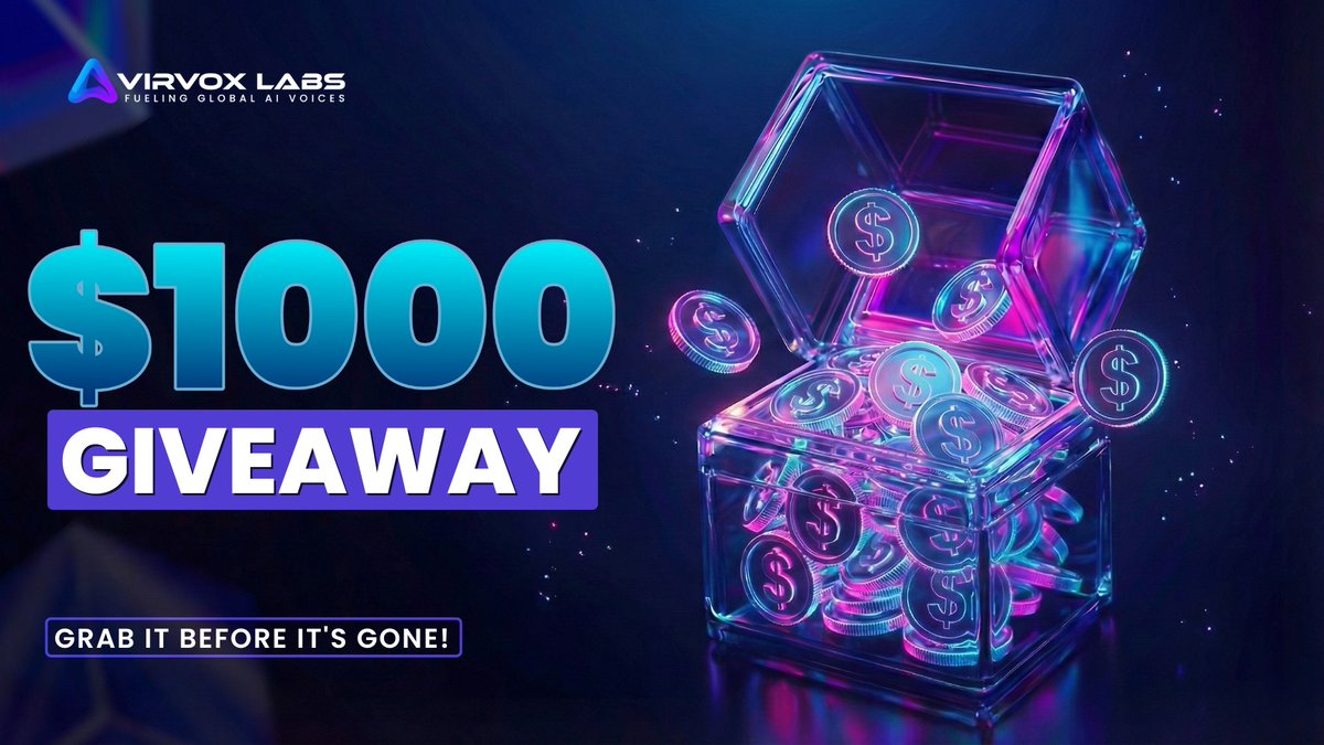 AvirvoxLabs's tweet image. 🎉 $1,000 GIVEAWAY!
We’re excited to announce that Avirvox Labs has secured $500k in soft commitments from early supporters, and to celebrate, we’re giving $1,000 back to the community!

How to enter:
1️⃣ Follow us on Twitter
2️⃣ Retweet this post and comment below
3️⃣ Join our…