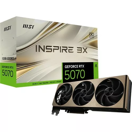 TopAchat's tweet image. ⚡ #VenteFlash 
➡ @msifrance RTX 5070 INSPIRE 3X OC
🔥 569.95 € !

topachat.com/pages/detail2_…

➡ 12 Go de VRAM GDDR7 (28 Gbps)
➡ DLSS 4.0
➡ Refroidissement triple ventilateur Stormforce